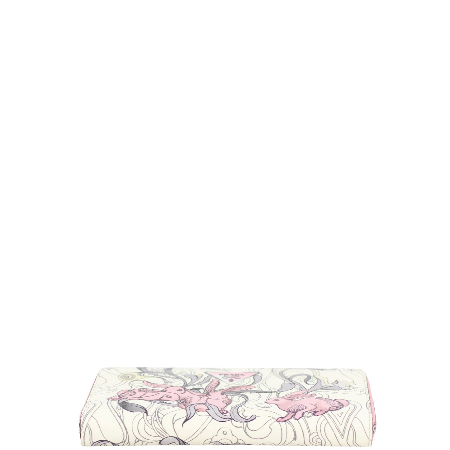 Prada Glace Rabbit Continental Zip Wallet