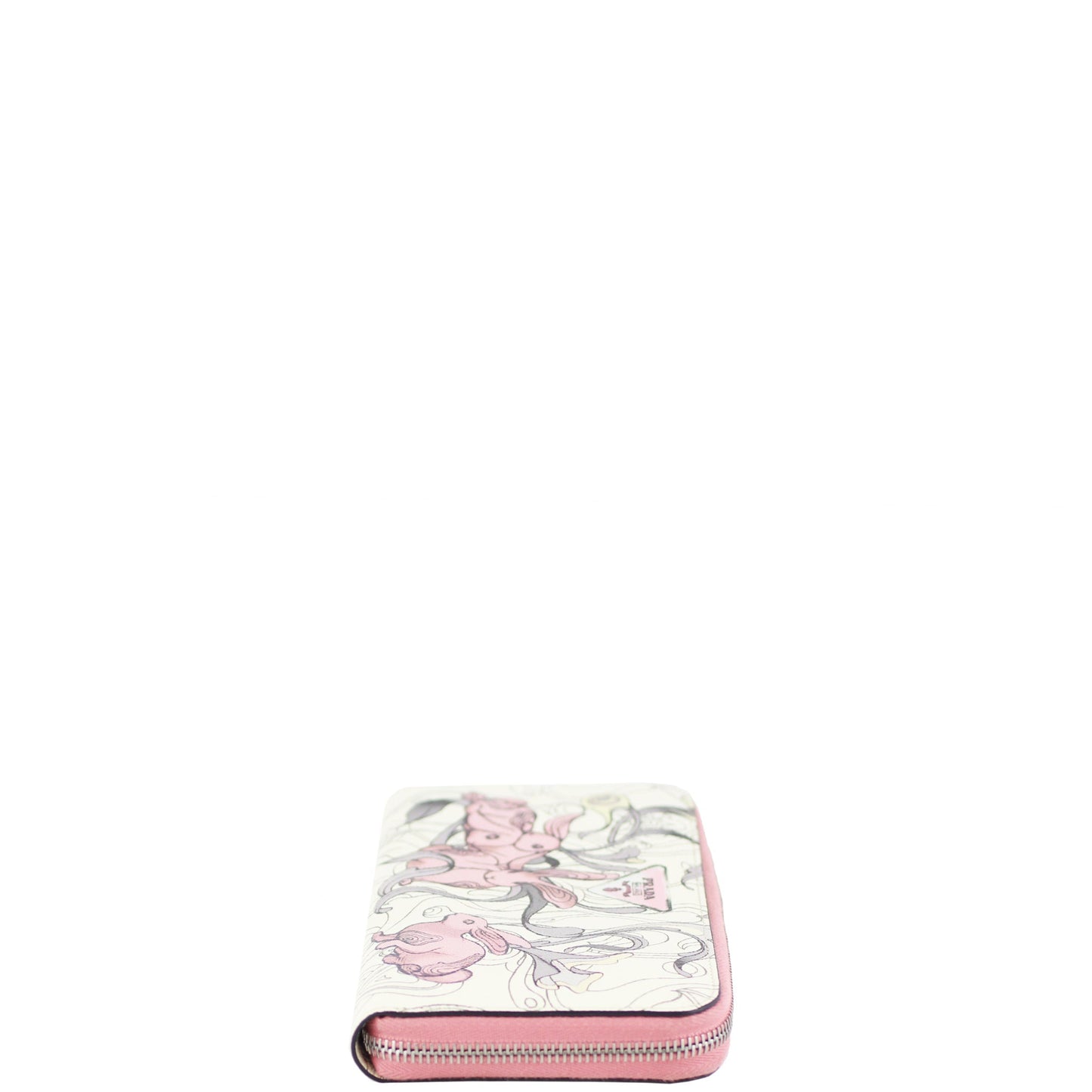 Prada Glace Rabbit Continental Zip Wallet