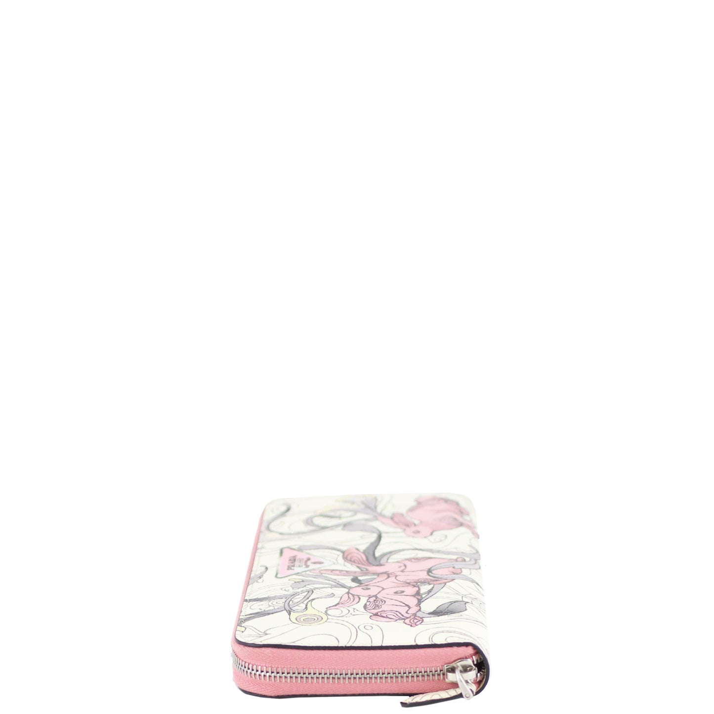 Prada Glace Rabbit Continental Zip Wallet