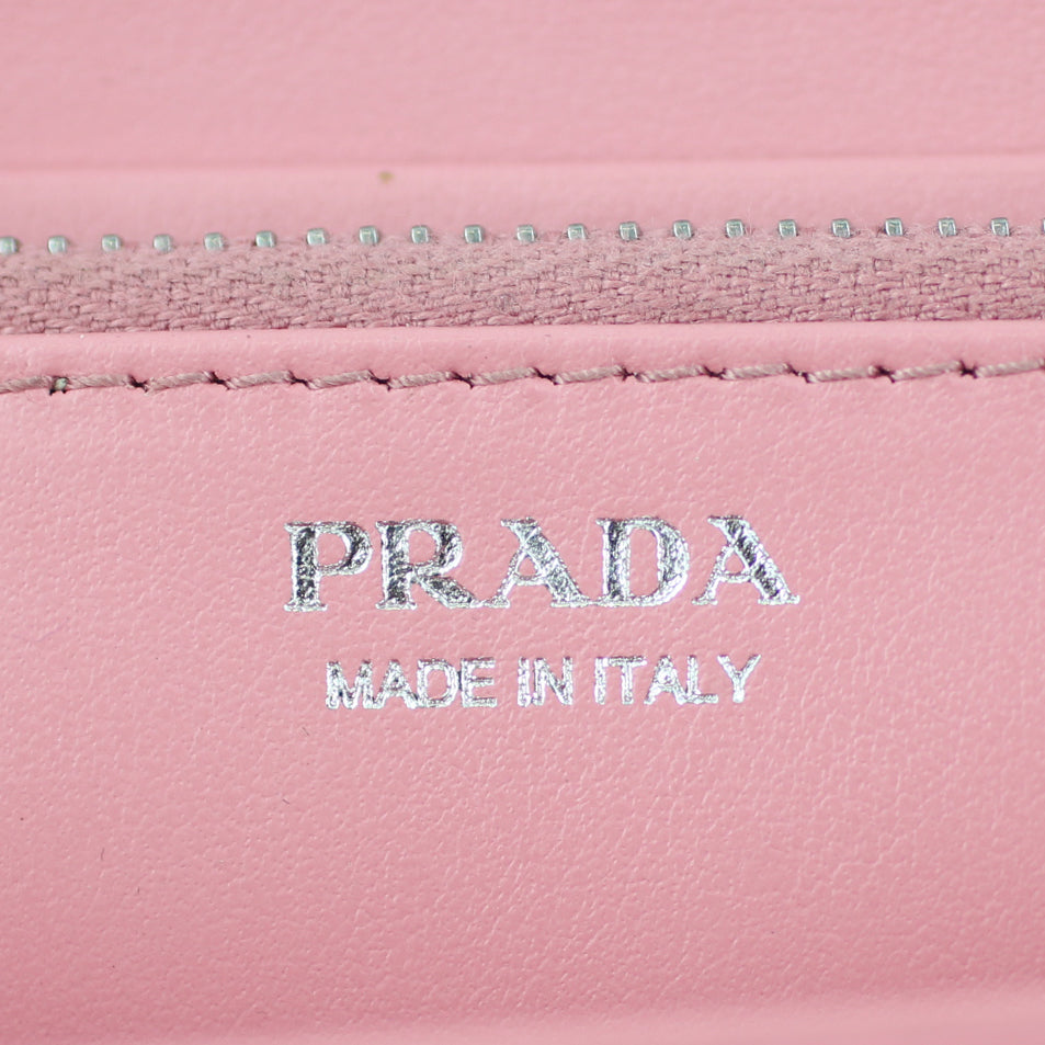 Prada Glace Rabbit Continental Zip Wallet