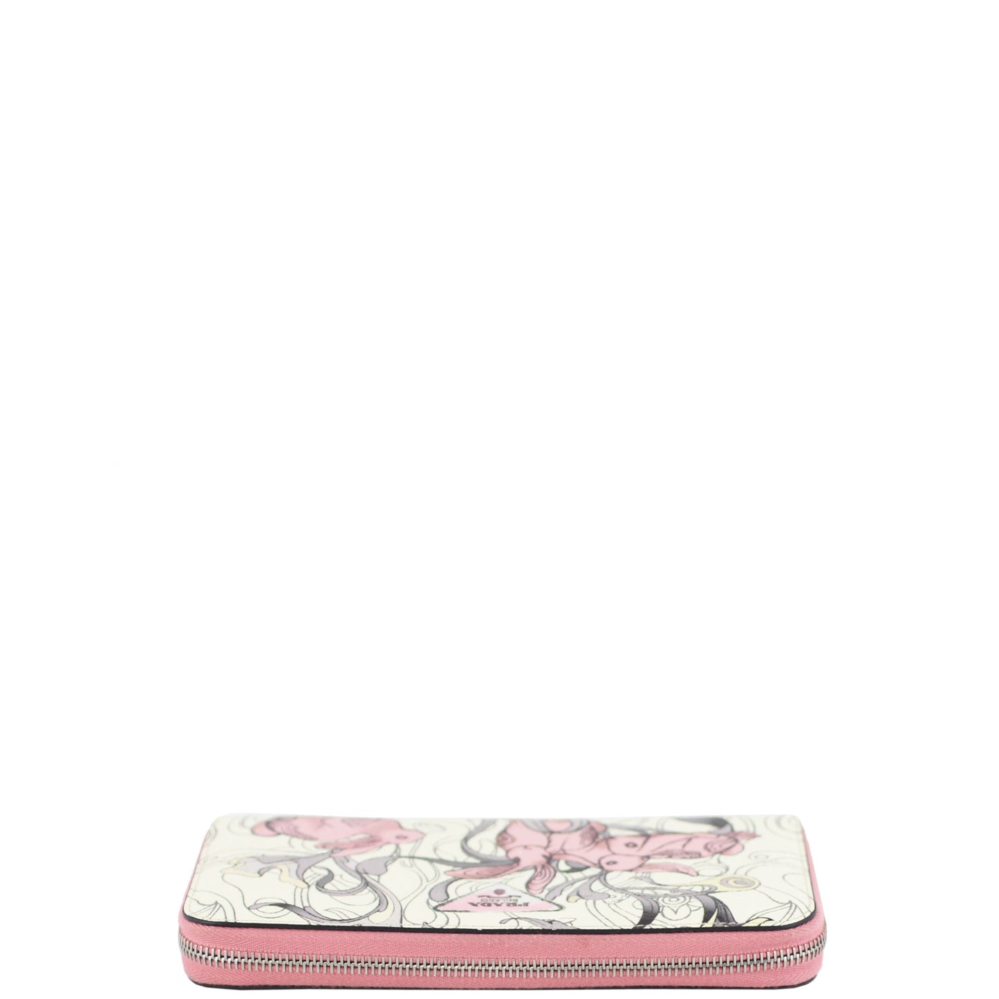 Prada Glace Rabbit Continental Zip Wallet