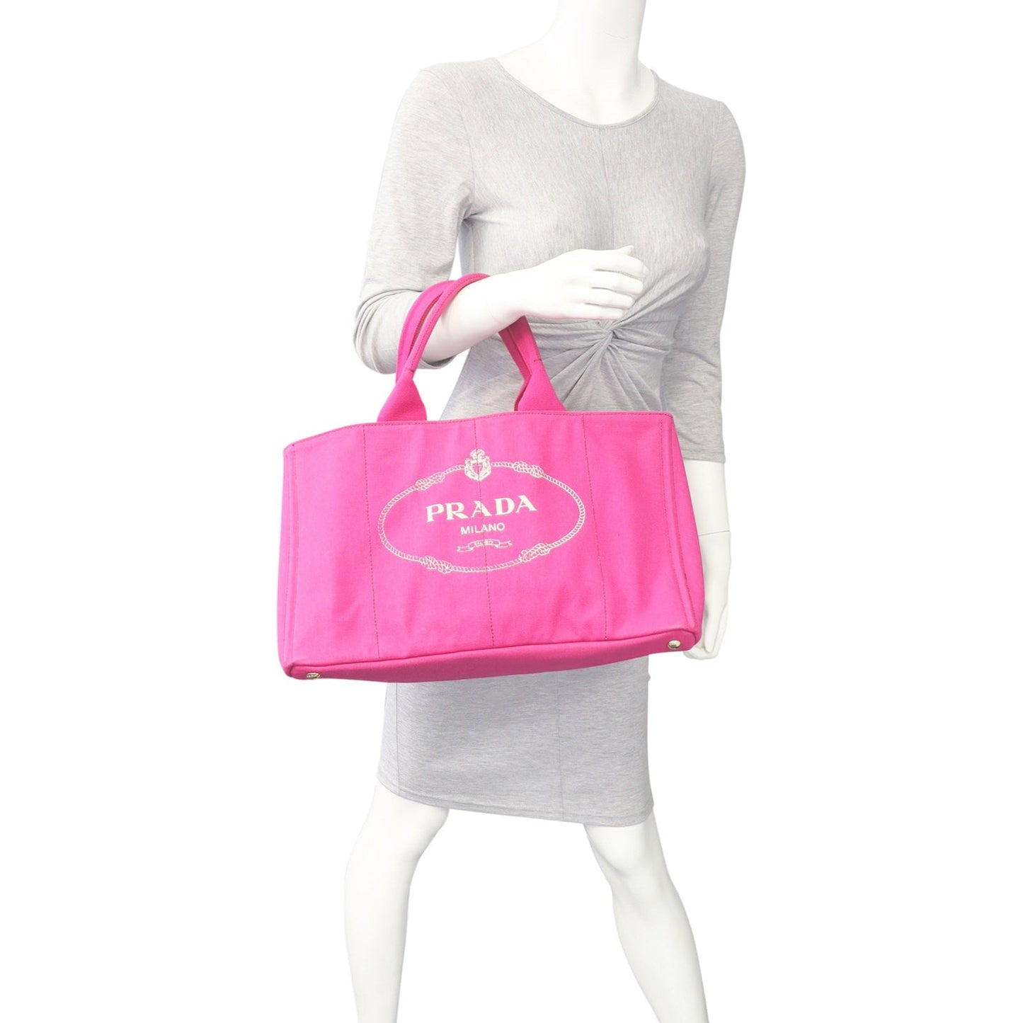 Prada Jardinera Canvas Shopper Large
