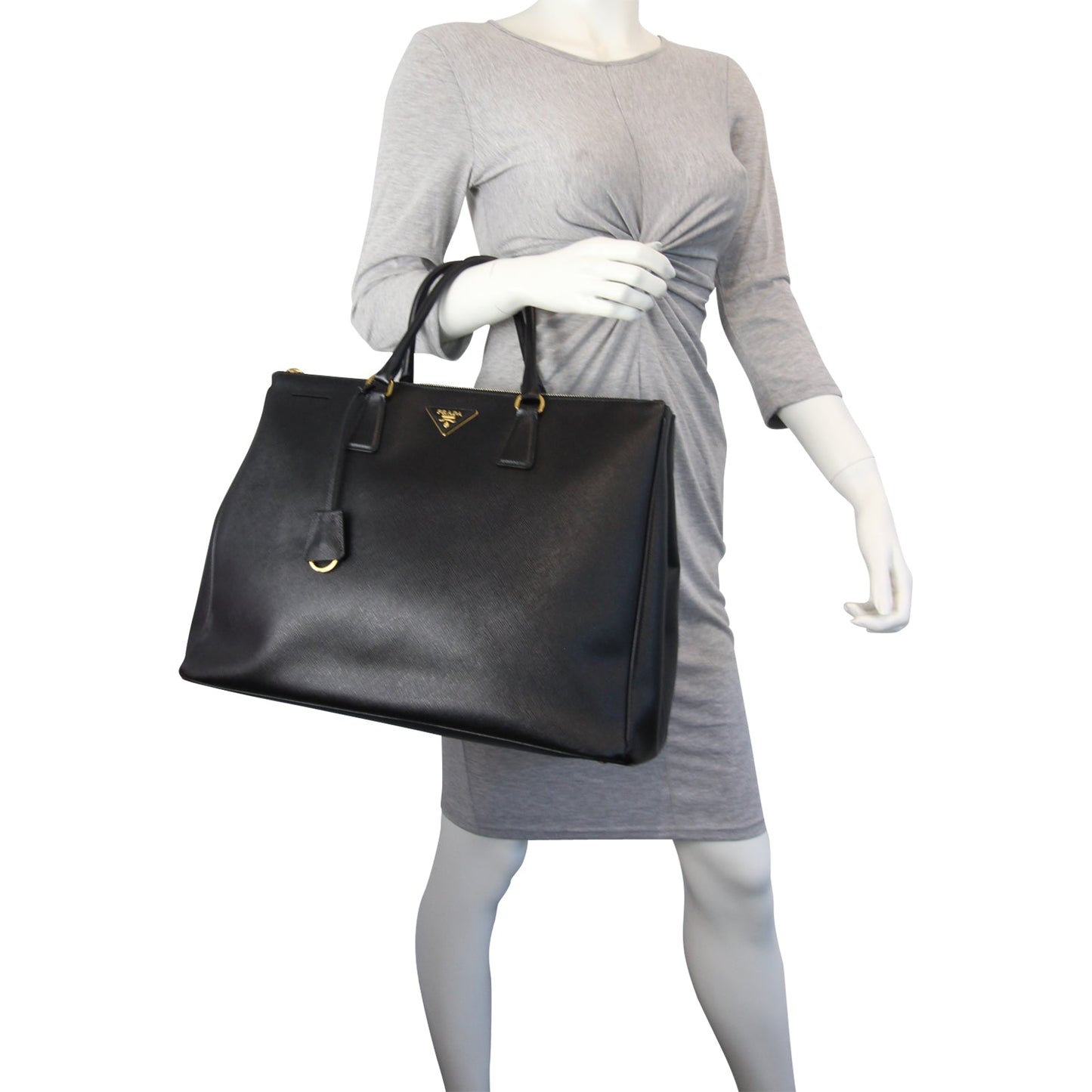 Prada Saffiano Lux Double-Zip Tote Large