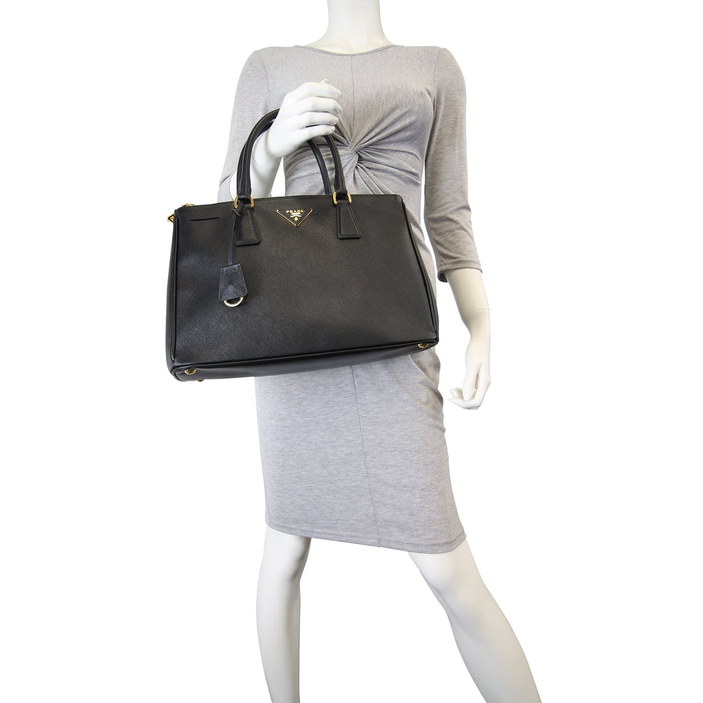 Prada Saffiano Lux Galleria Double Zip Tote Medium