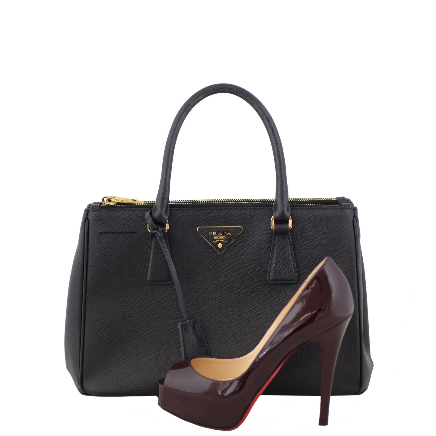 Prada Saffiano Lux Galleria Double Zip Tote Small