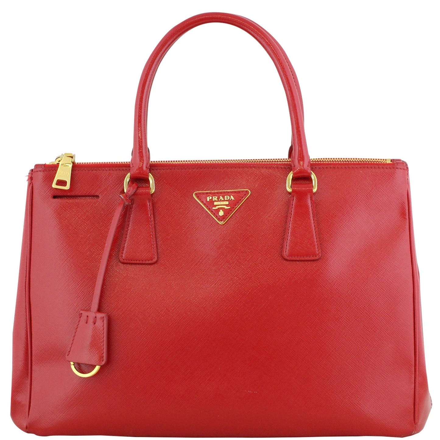Prada Saffiano Vernice Galleria Medium Double Zip Tote