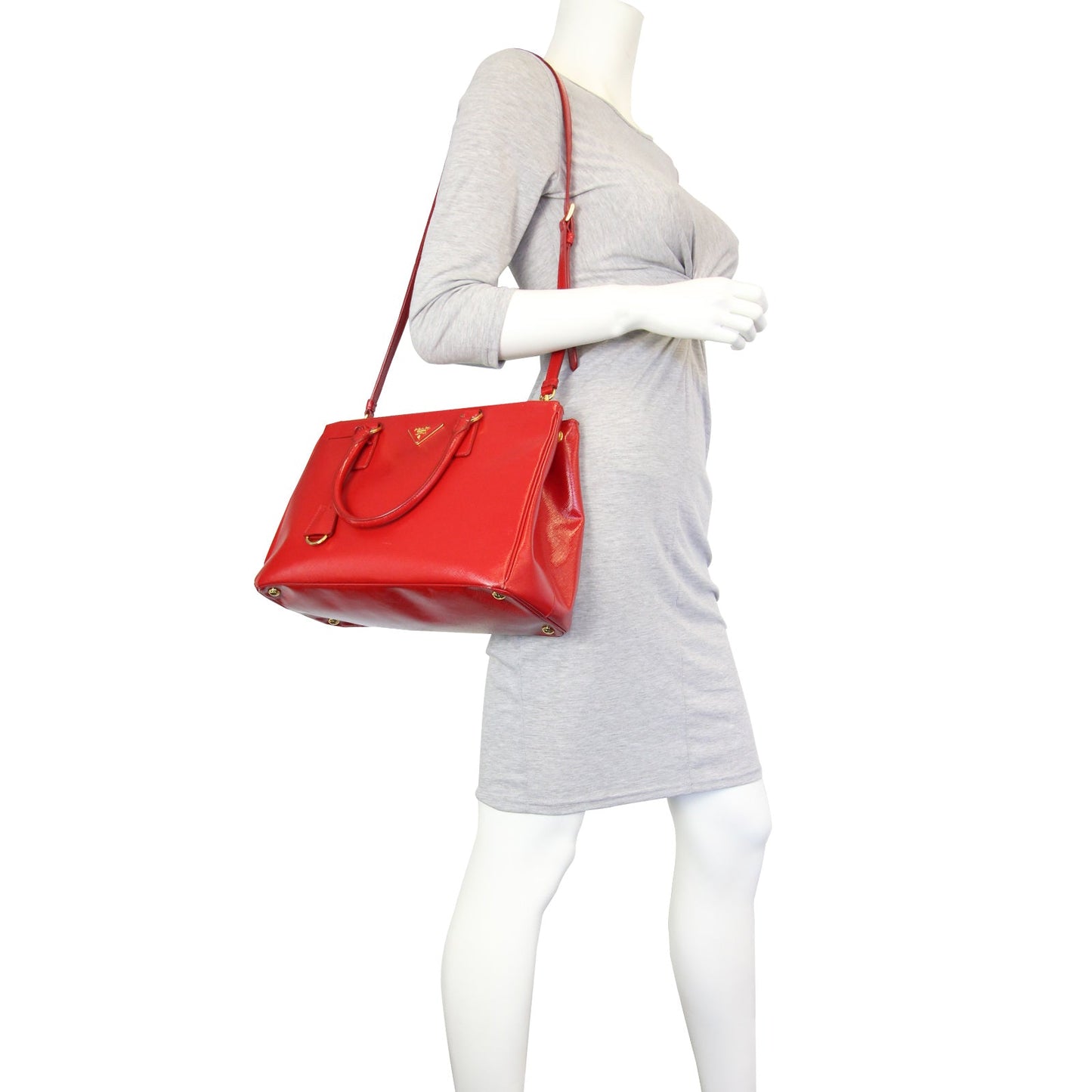 Prada Saffiano Vernice Galleria Medium Double Zip Tote