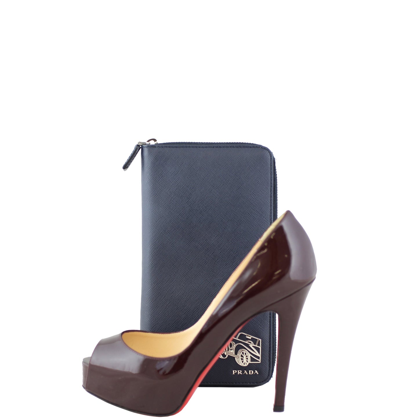 Prada Saffiano Zip Around Travel Wallet