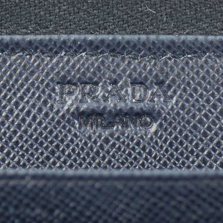 Prada Saffiano Zip Around Travel Wallet
