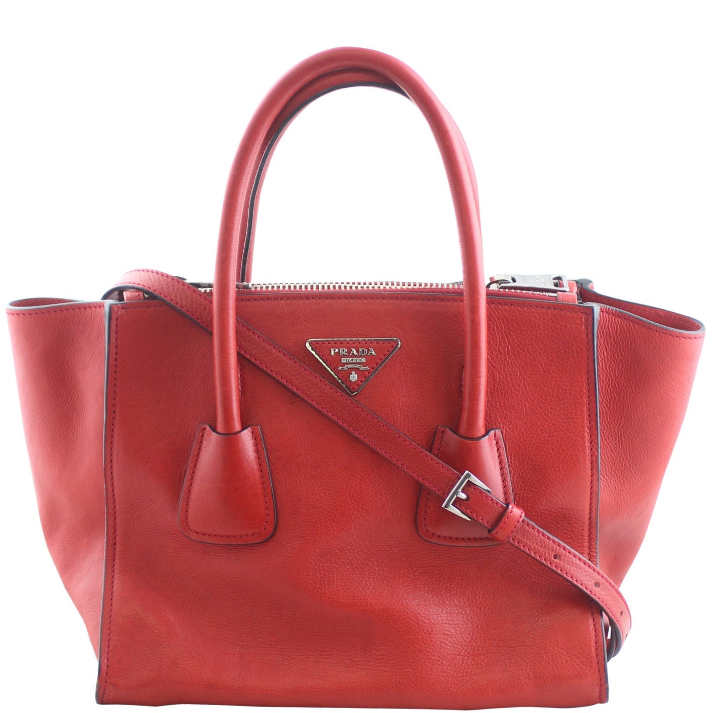 Prada Twin Pocket Glace Calfskin Tote Small
