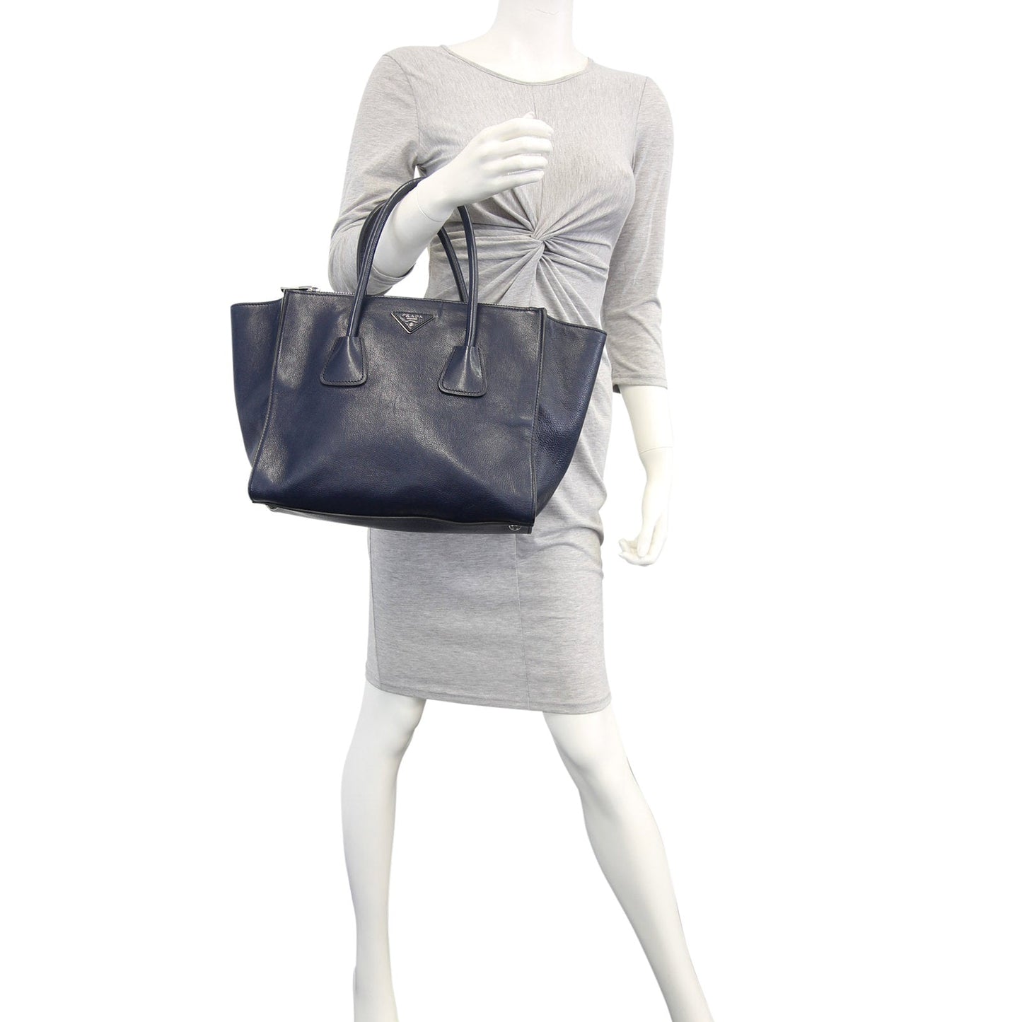 Prada Twin Pocket Glace Calfskin Tote