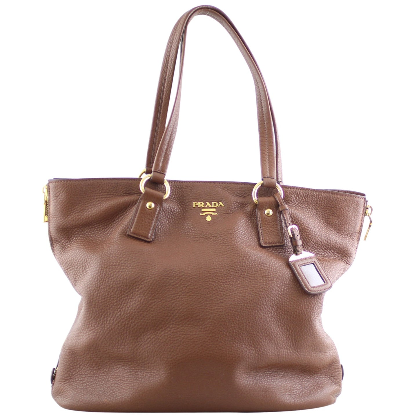 Prada Vitello Daino Large Expandable Shopper Tote