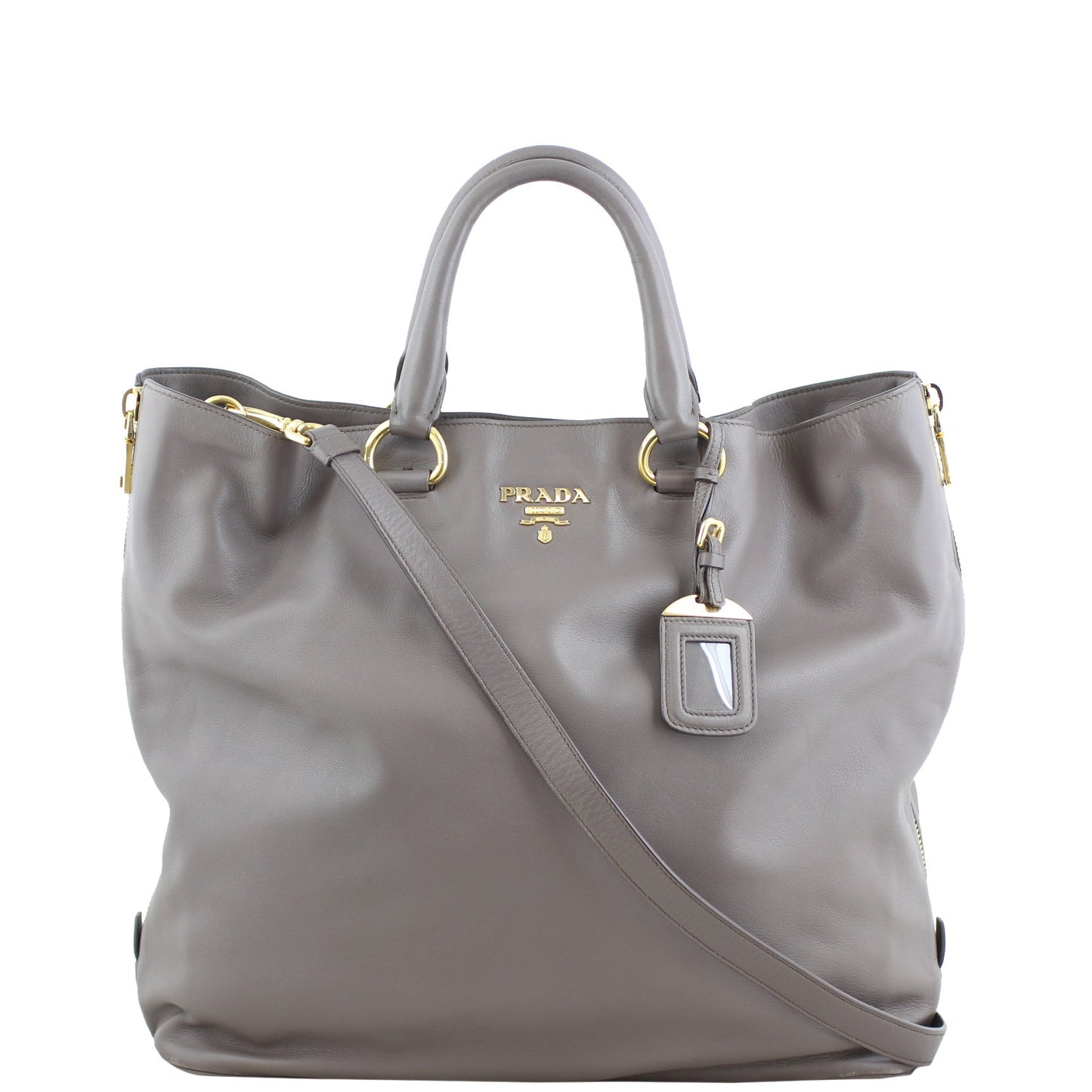 Prada Vitello Morbido Large Expandable Shopper Tote