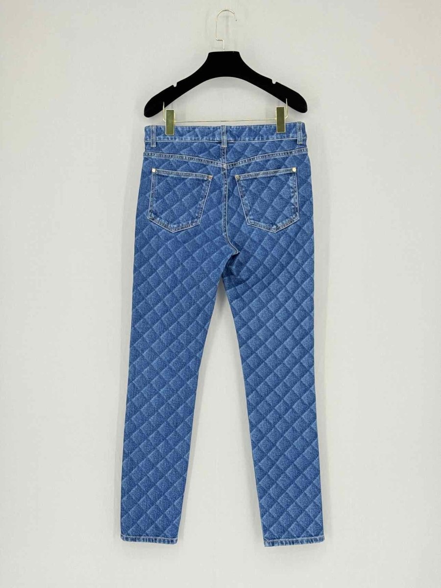 CHANEL 2022 Straight Leg Blue Quilted Size US 8 Jeans