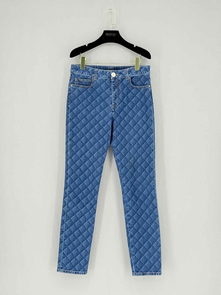 CHANEL 2022 Straight Leg Blue Quilted Size US 8 Jeans