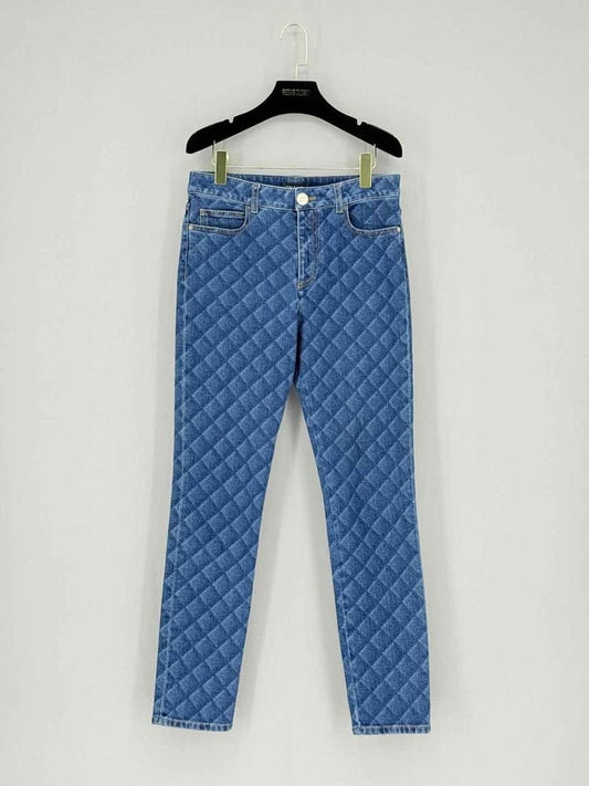 CHANEL 2022 Straight Leg Blue Quilted Size US 8 Jeans
