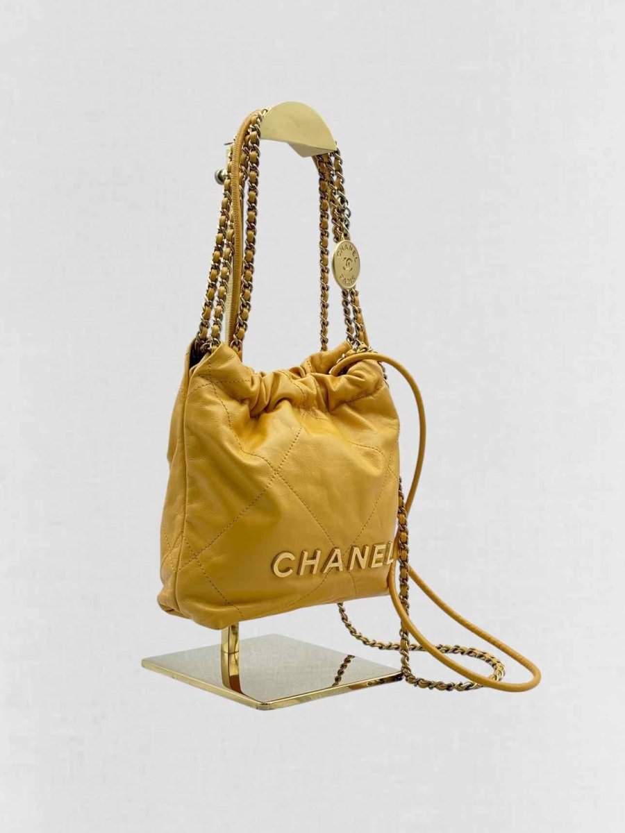 CHANEL 22 Mustard Quilted Crossbody