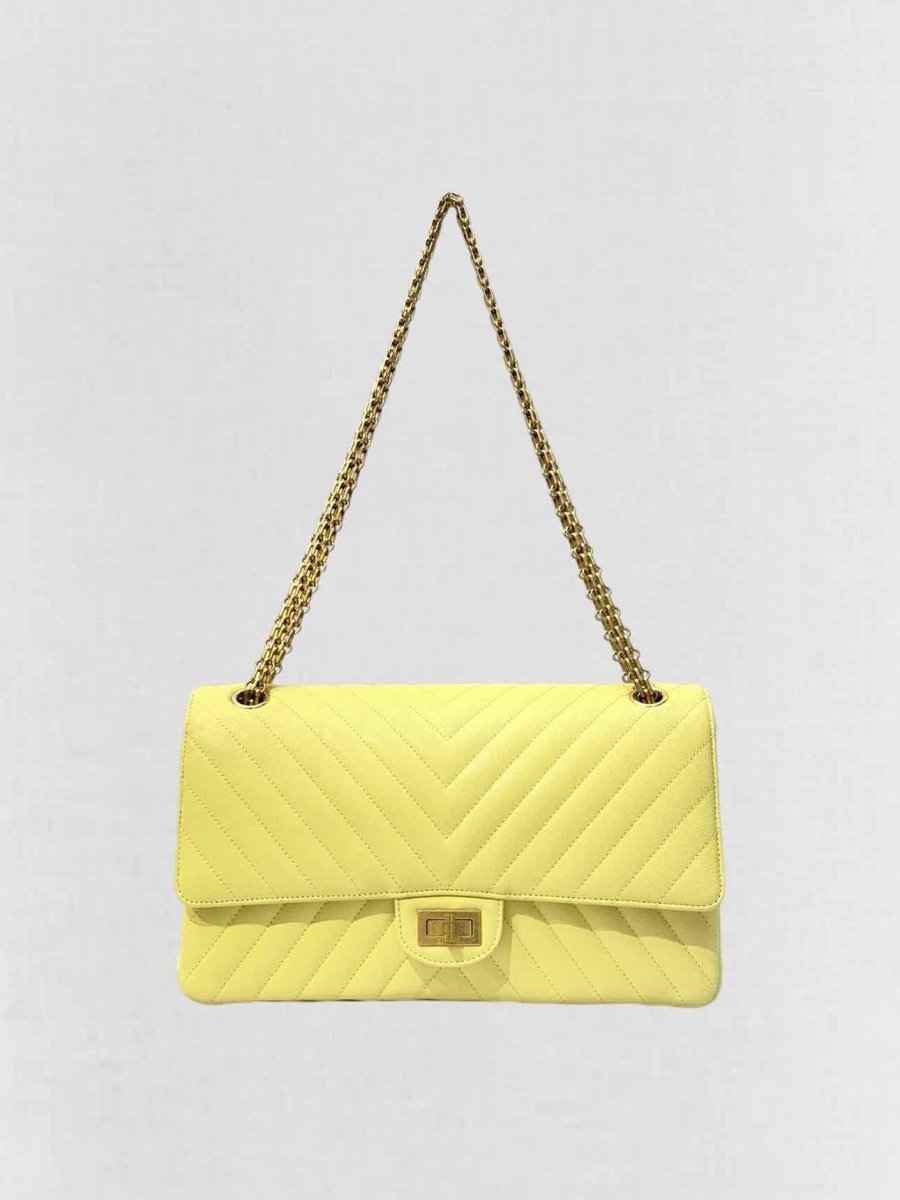 CHANEL 2.55 Reissue Yellow Chevron Shoulder Bag