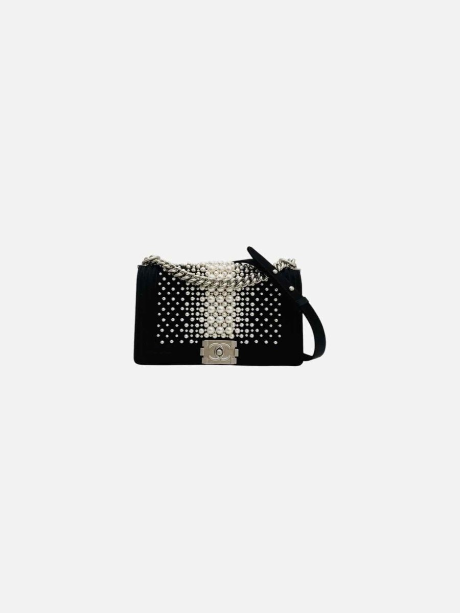 CHANEL Boy Pearl Black Shoulder Bag