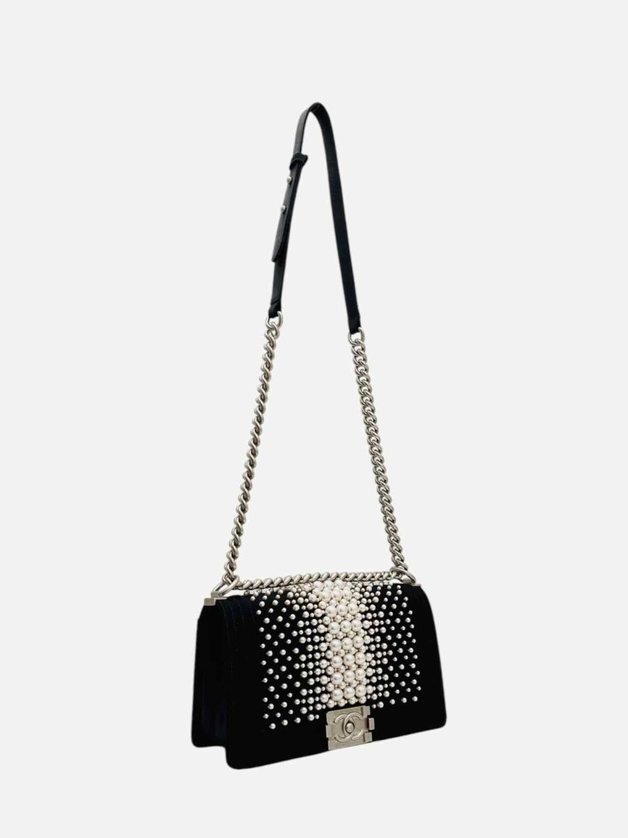 CHANEL Boy Pearl Black Shoulder Bag
