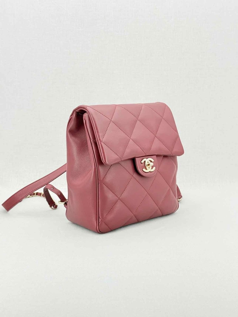 CHANEL Burgundy Quilted Backpack
