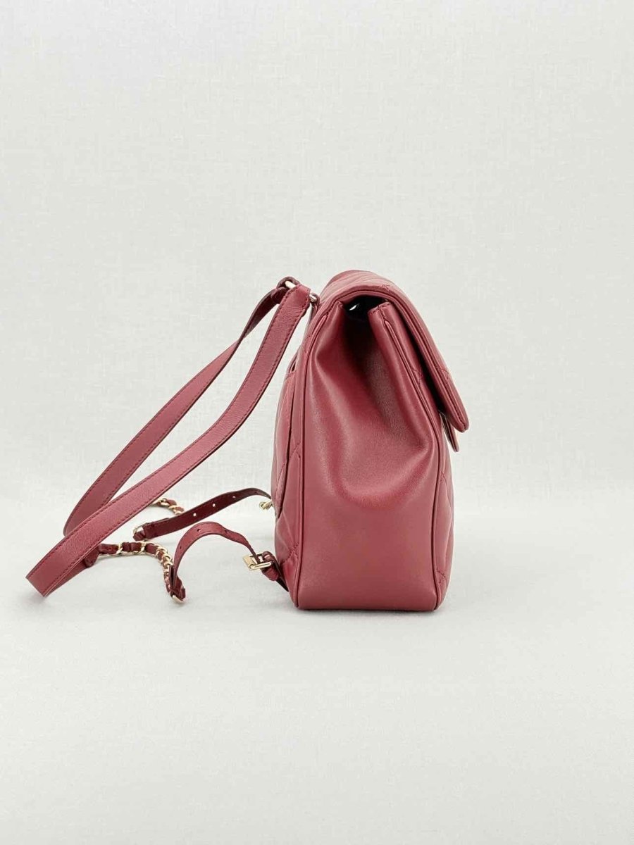 CHANEL Burgundy Quilted Backpack
