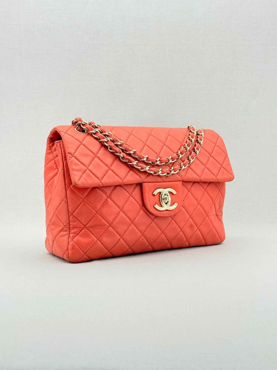 CHANEL Business Orange Quilted Shoulder Bag
