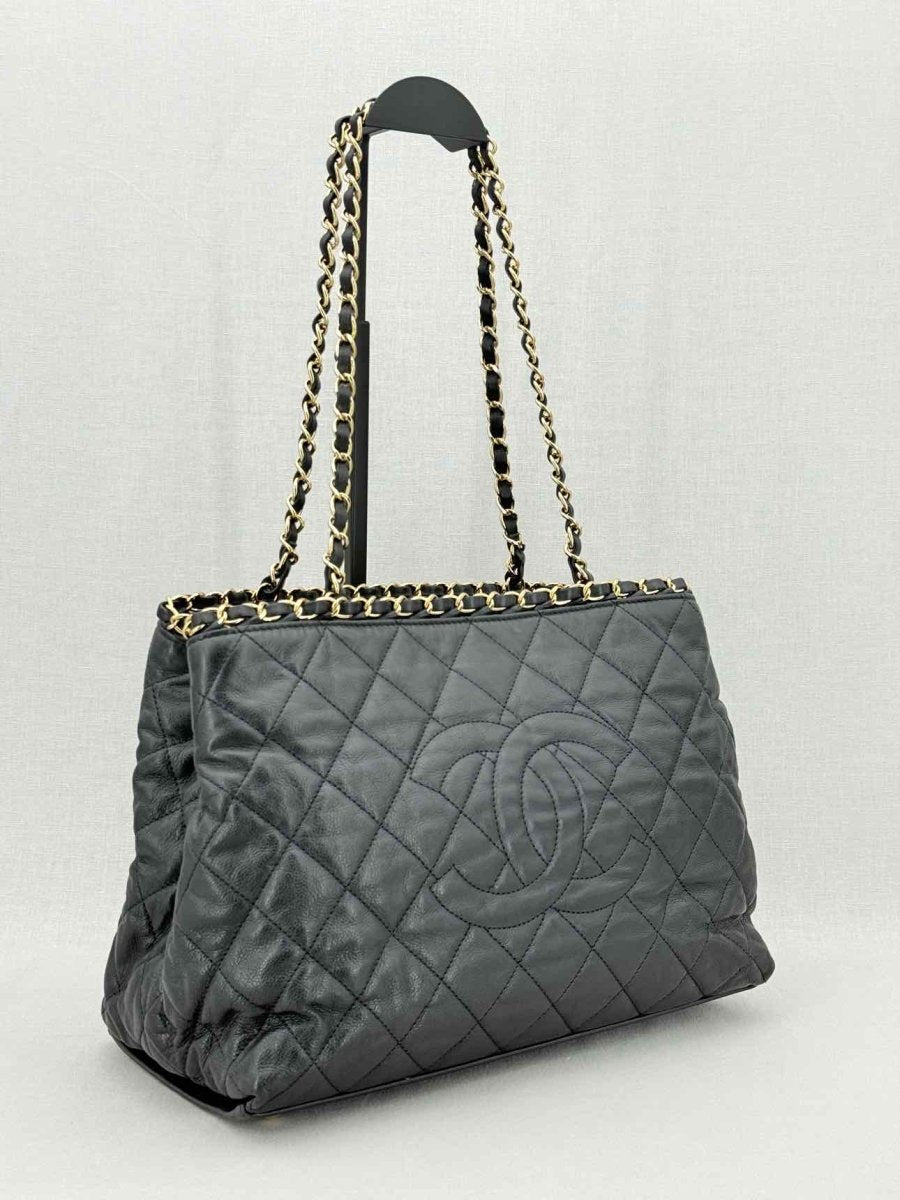 CHANEL Chain Me Black Quilted Tote Bag