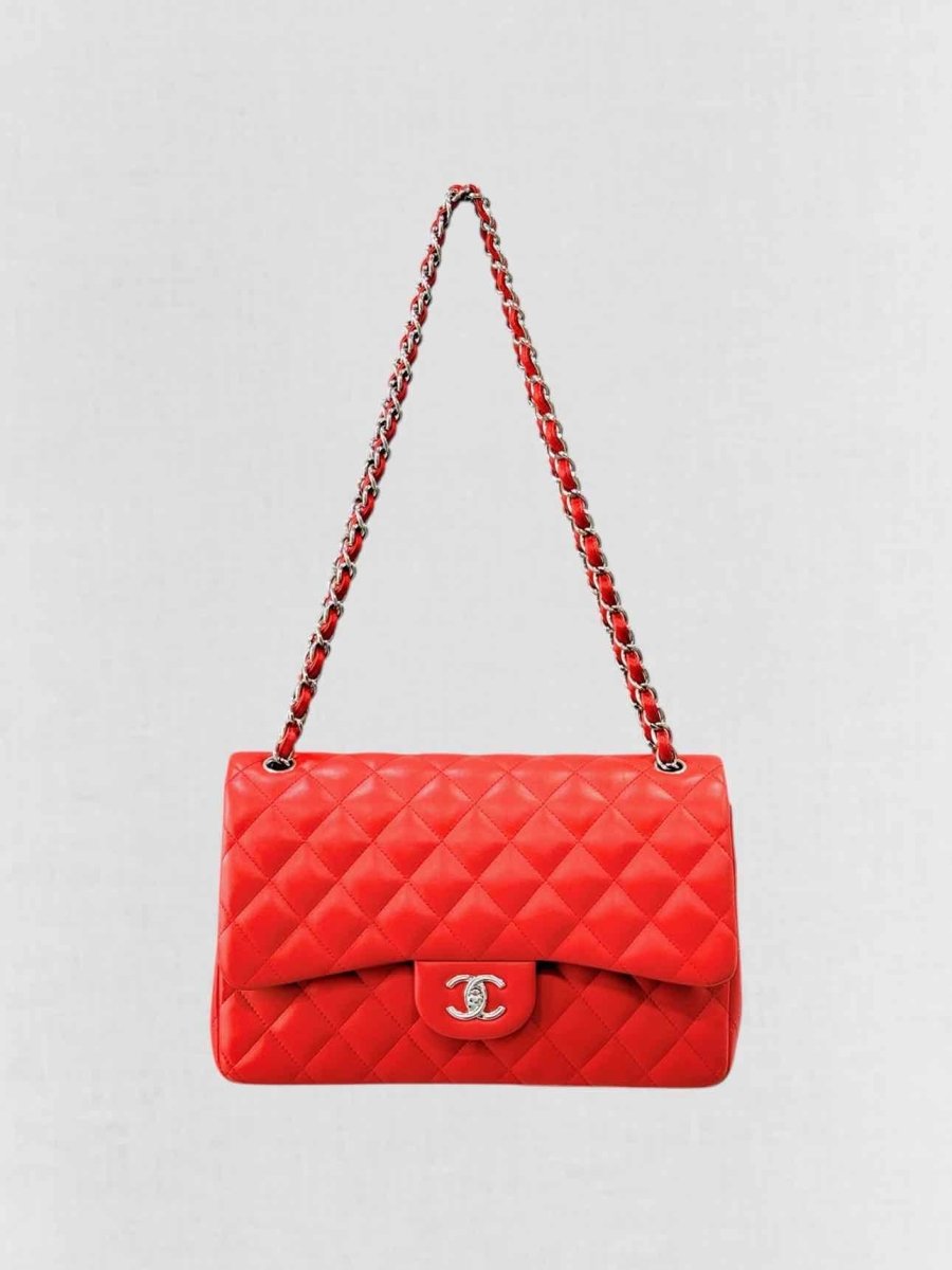 CHANEL Classic Double Flap Red Quilted Shoulder Bag
