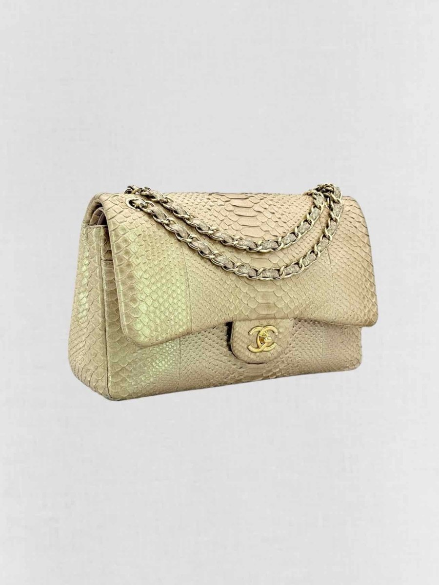 CHANEL Classic Metallic Beige Shoulder Bag
