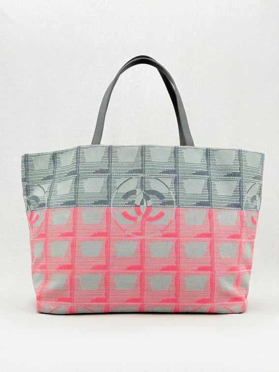 CHANEL New Travel Line Pink & Grey Tote Bag