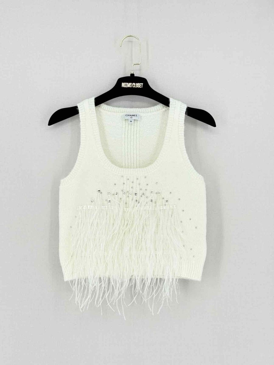 CHANEL Off-white Size US 0 Tank Top