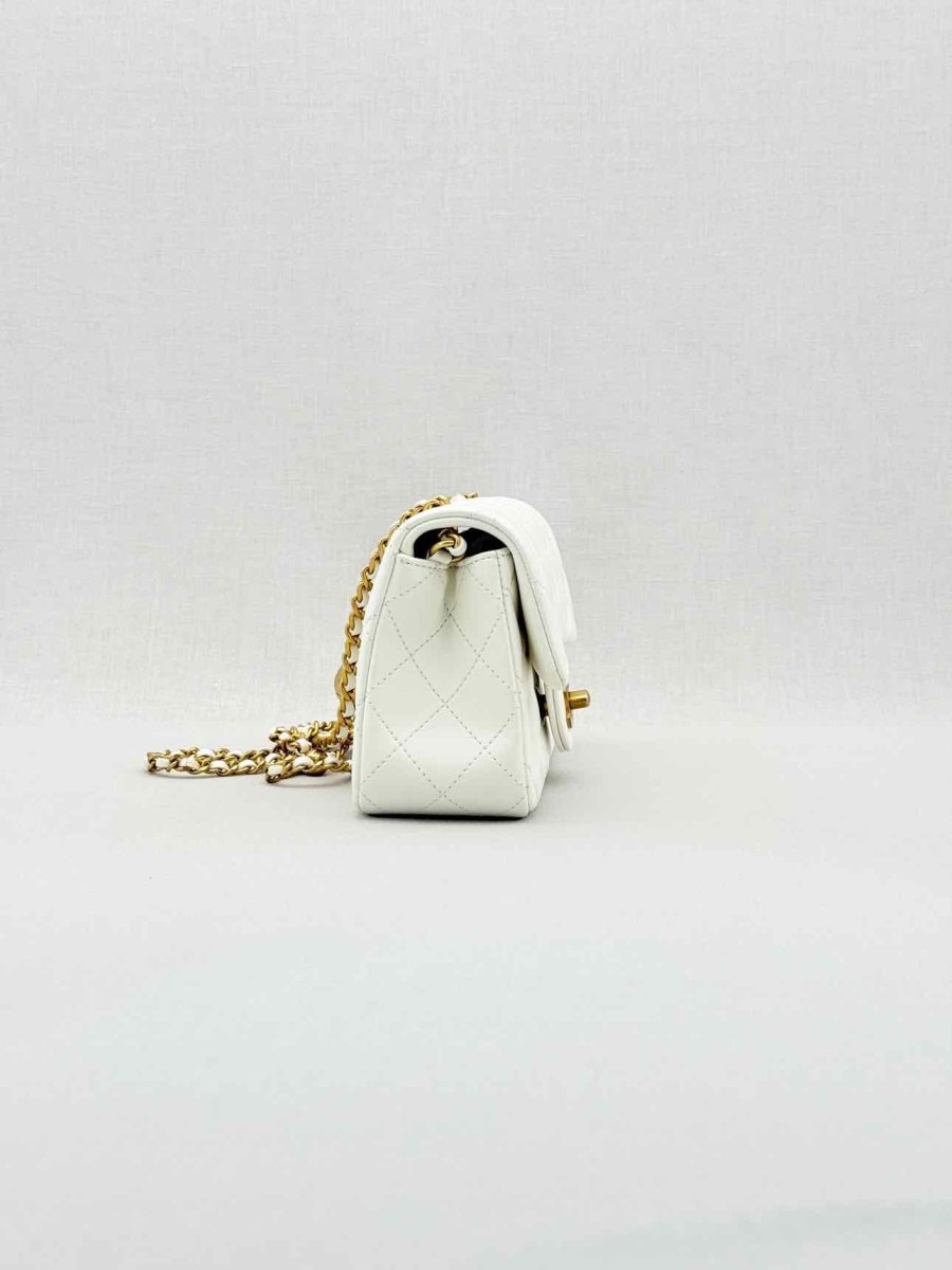 CHANEL Runaway White Quilted Shoulder Bag