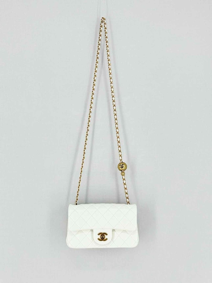 CHANEL Runaway White Quilted Shoulder Bag