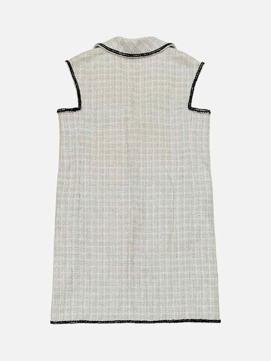 CHANEL Tweed White & Black Size US 10 Gilet