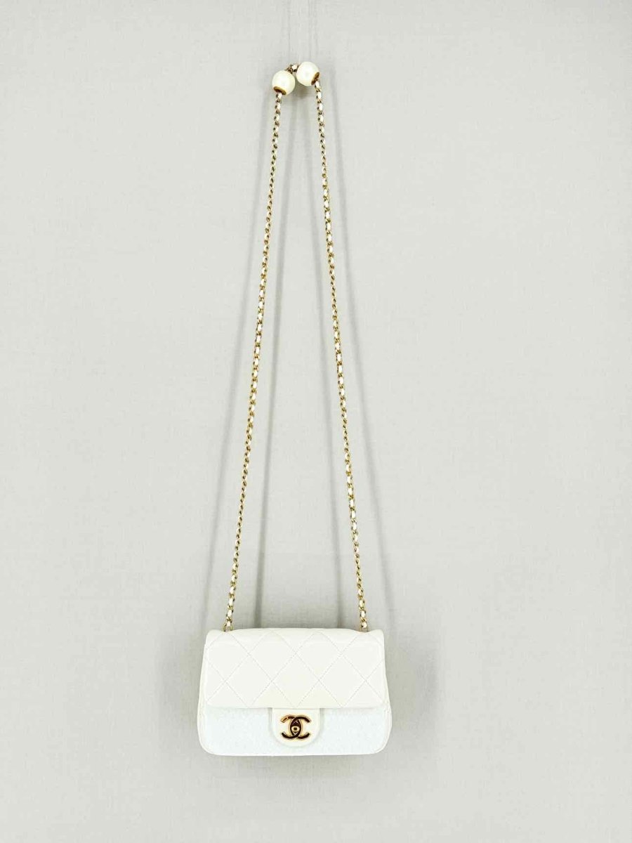 CHANEL White Quilted Crossbody