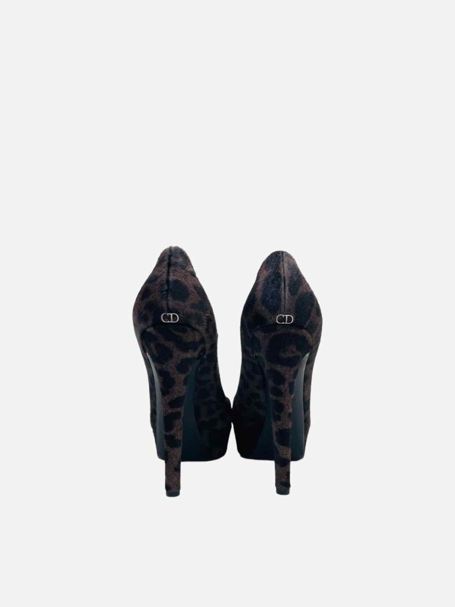 CHRISTIAN DIOR Brown & Black Leopard Size EU 38.5 Pumps
