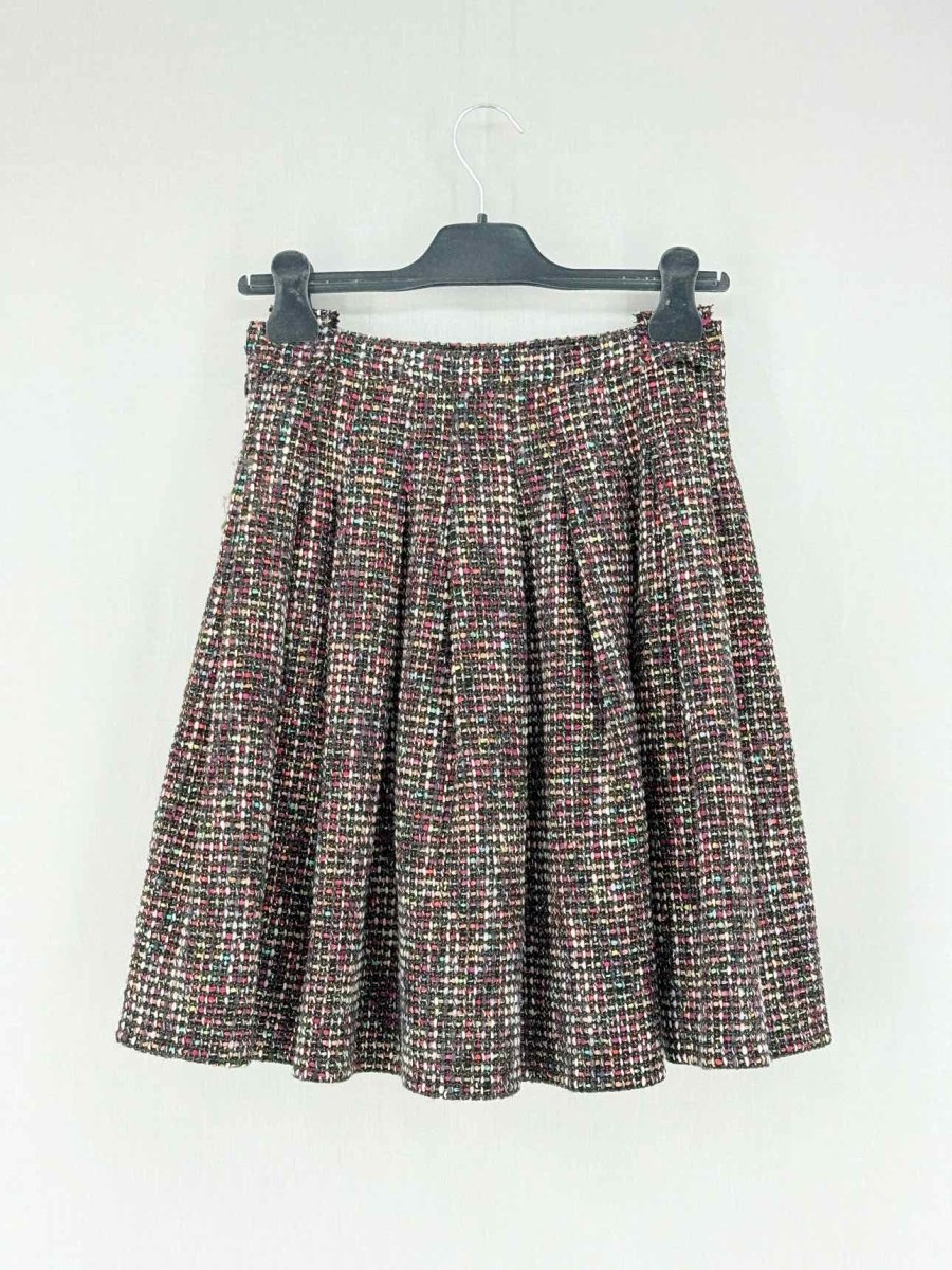 CHRISTIAN DIOR Burgundy Multicolor Size US 4 Mini Skirt