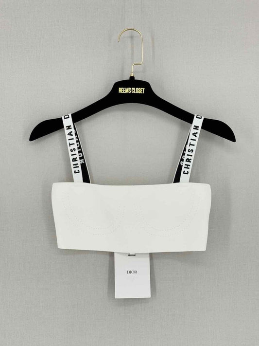 CHRISTIAN DIOR Crop White Size XSmall Top