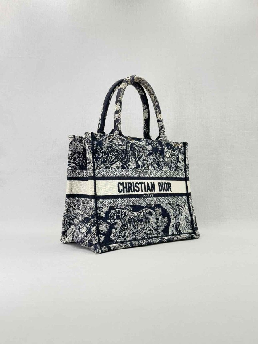 CHRISTIAN DIOR Dioriviera Navy Blue & White Tote Bag