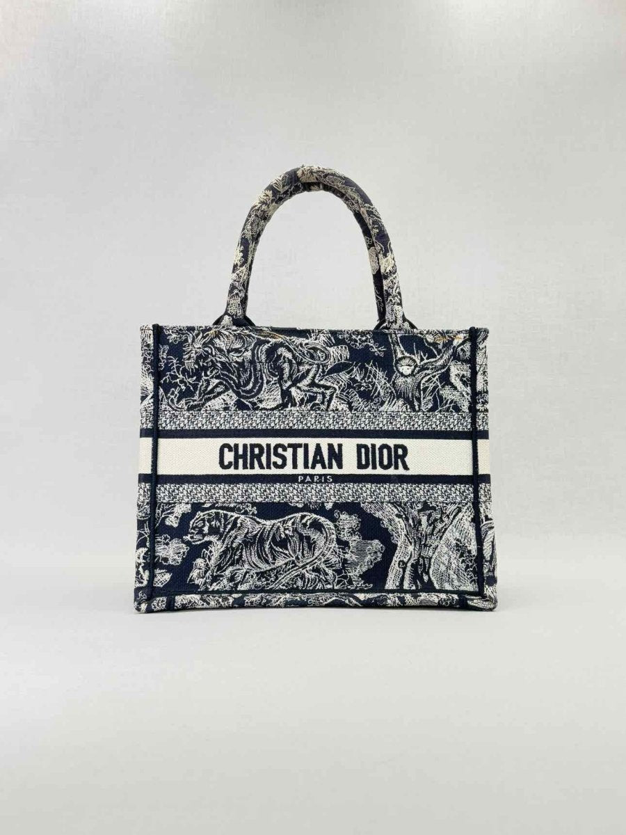 CHRISTIAN DIOR Dioriviera Navy Blue & White Tote Bag