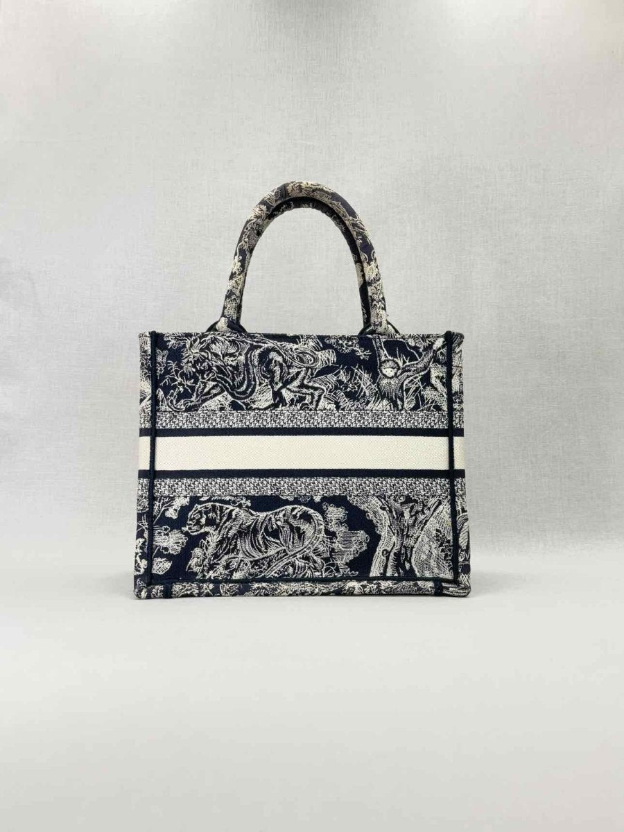CHRISTIAN DIOR Dioriviera Navy Blue & White Tote Bag
