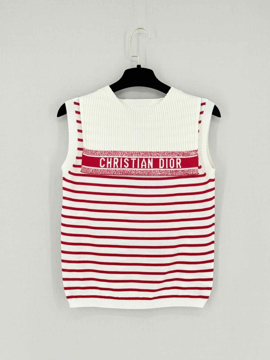 CHRISTIAN DIOR Dioriviera Red & White Size US 4 Top