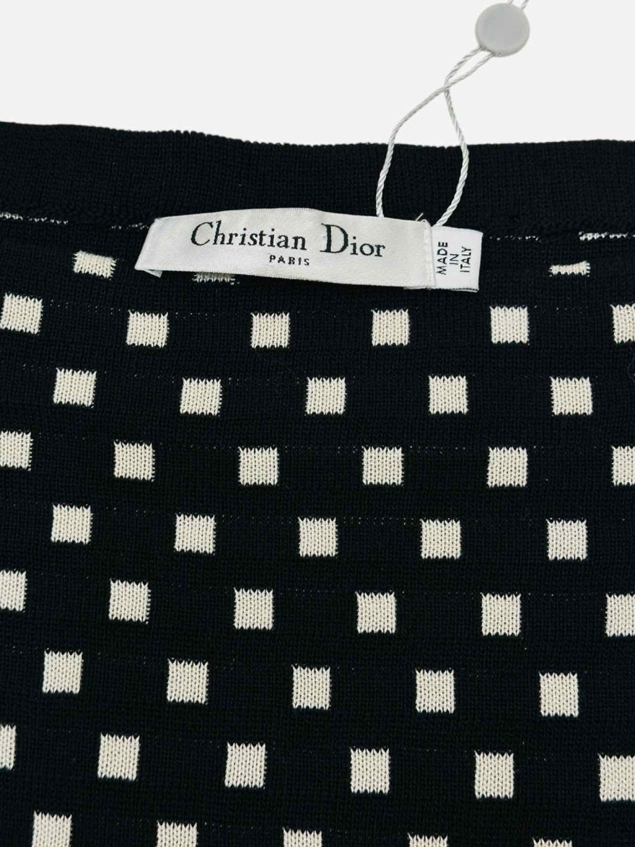 CHRISTIAN DIOR Black & White Size Small Top
