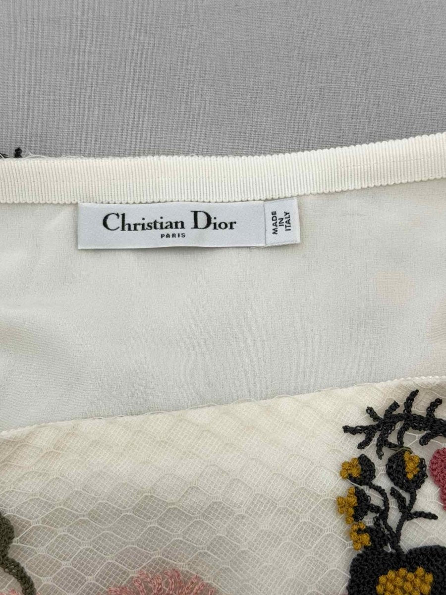 CHRISTIAN DIOR Khaki Multicolor Size US 6 Midi Skirt
