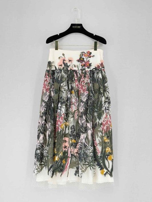 CHRISTIAN DIOR Khaki Multicolor Size US 6 Midi Skirt
