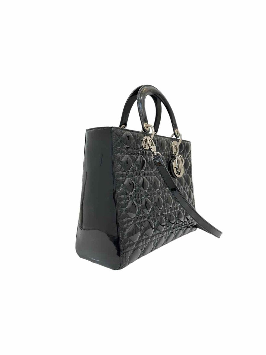 CHRISTIAN DIOR Lady Dior Black Quilted Top Handle
