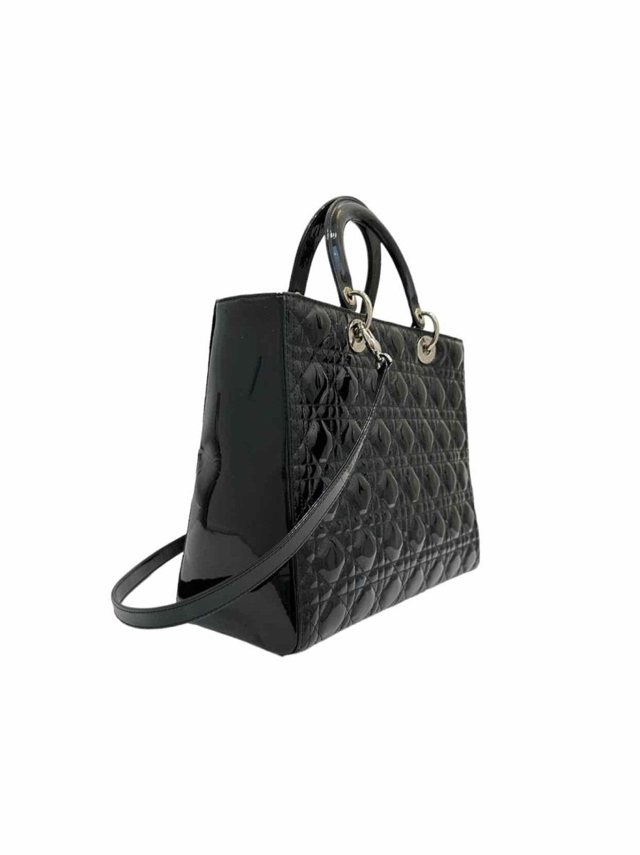 CHRISTIAN DIOR Lady Dior Black Quilted Top Handle