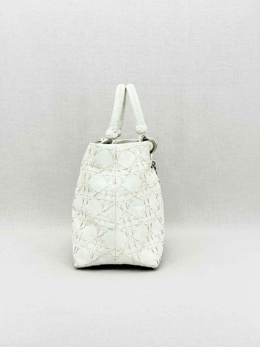 CHRISTIAN DIOR Lady Dior White Top Handle