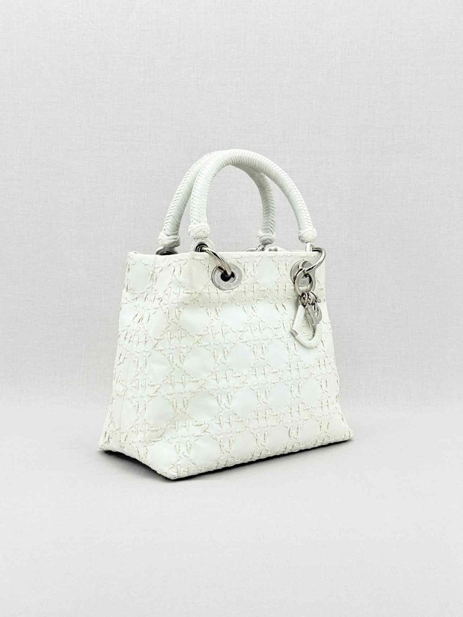 CHRISTIAN DIOR Lady Dior White Top Handle